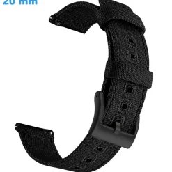 Bracelet Ardillon Noir 20 mm Tissu montre