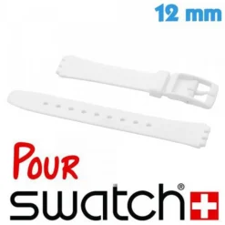 Bracelet Blanc pour Montre Swatch 12 mm - Fermoir Plastique
