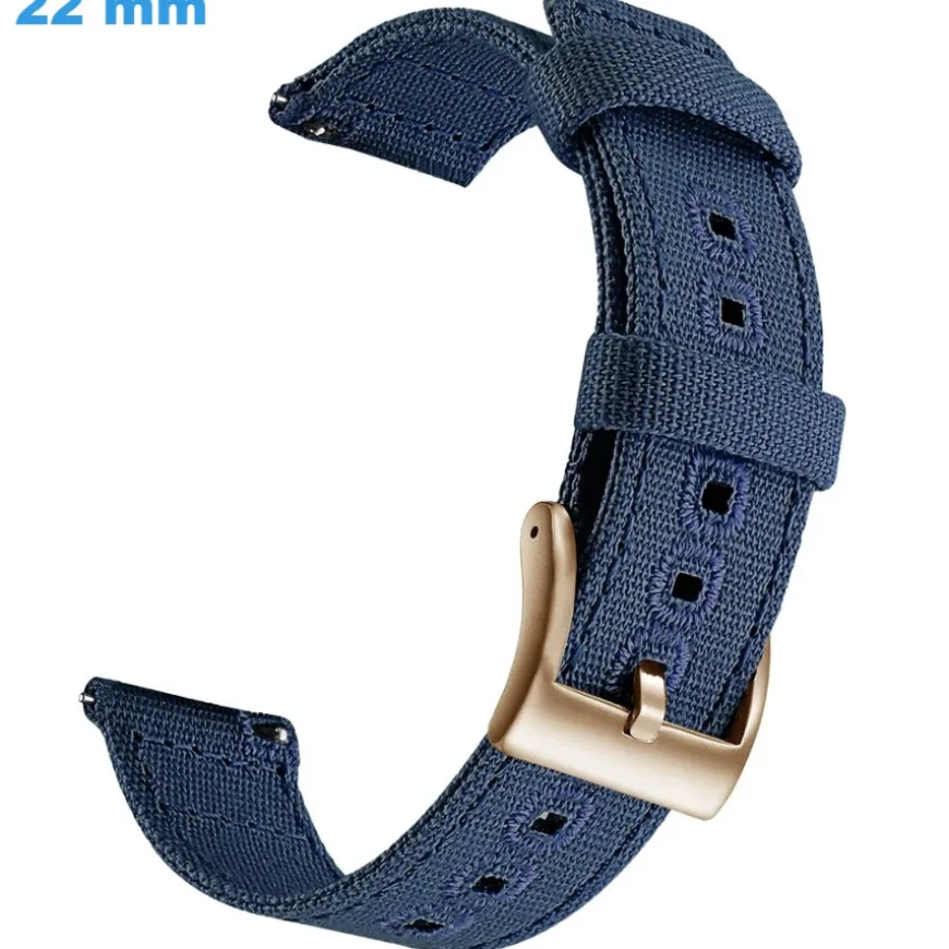 Bracelet boucle Ardillon 22 mm Tissu Bleu montre