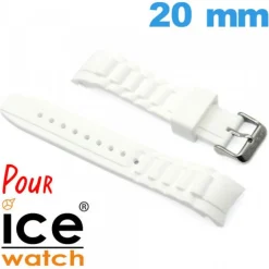 Bracelet Cahoutchouc Blanc de montre pour Ice Watch 20mm