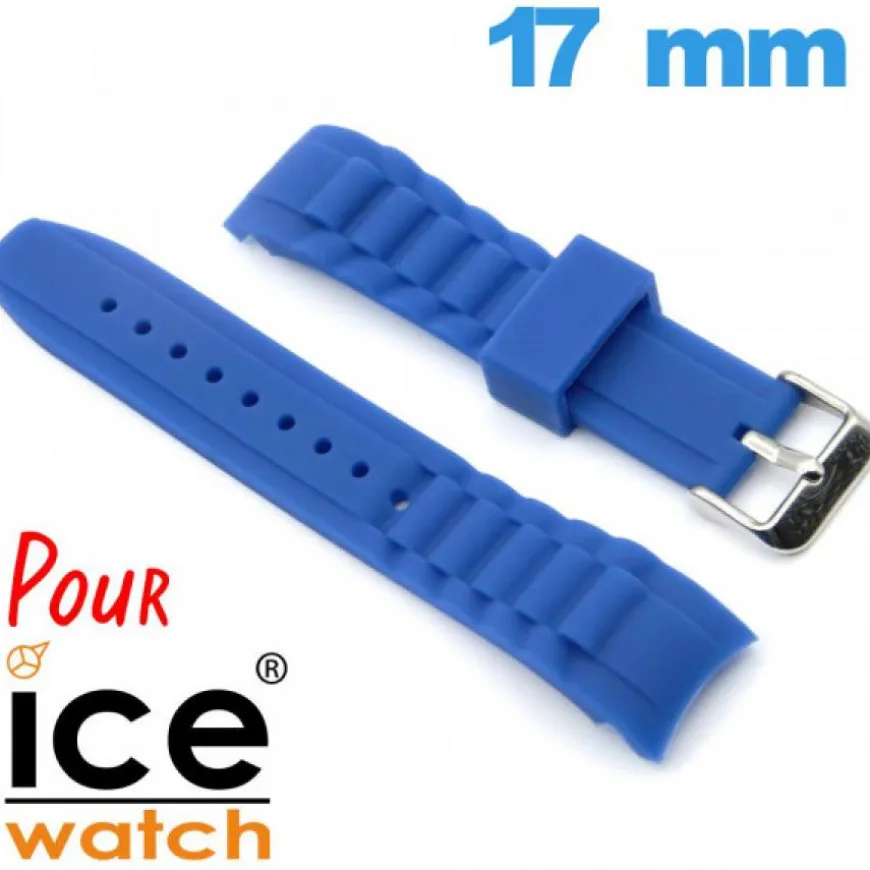 Bracelet Cahoutchouc Bleu de montre Ice Watch 17mm