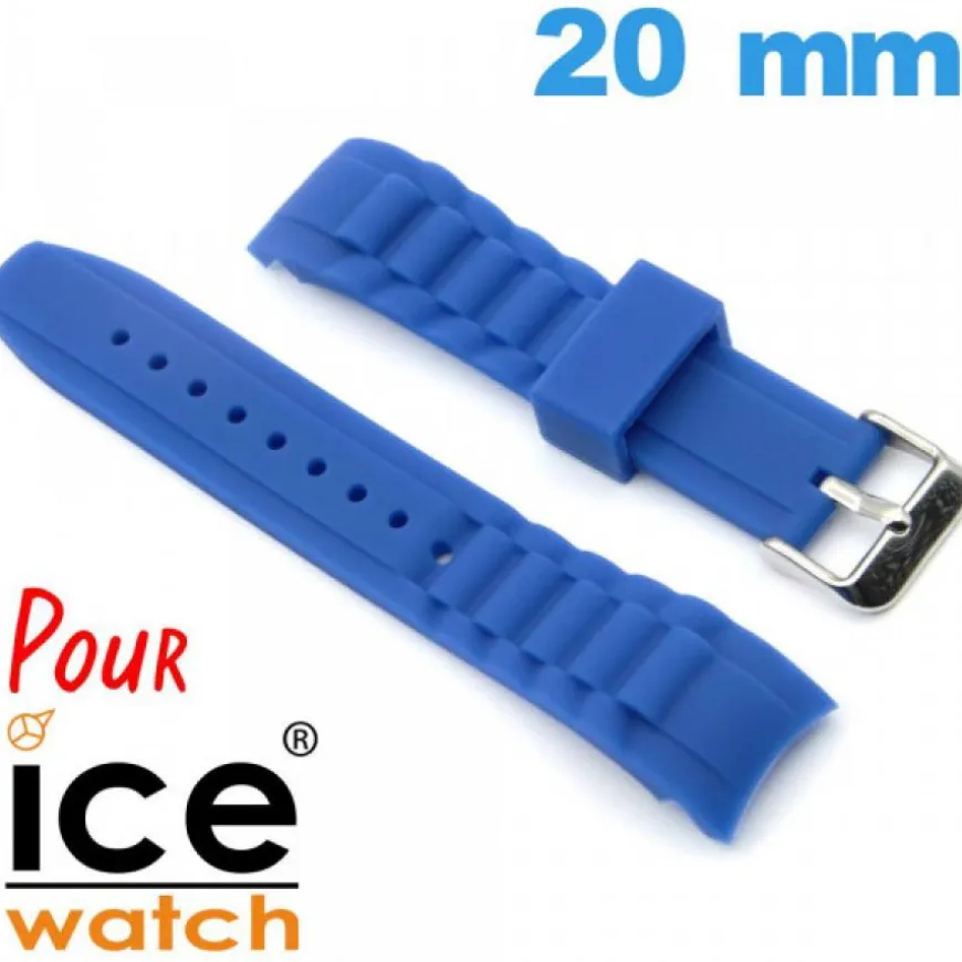 Bracelet Cahoutchouc Bleu pour montre pour Ice Watch 20mm