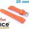 Bracelet Cahoutchouc Orange 20 mm de montre pour montre Ice Watch