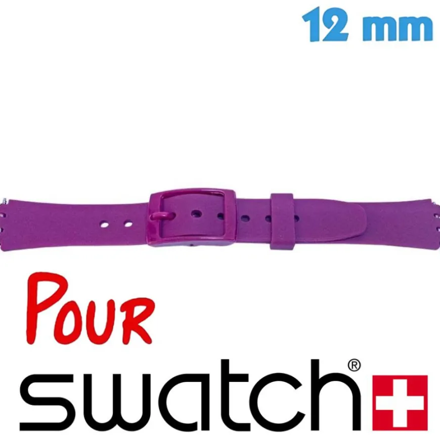 Bracelet Caoutchouc Swatch montre Violet 12 mm