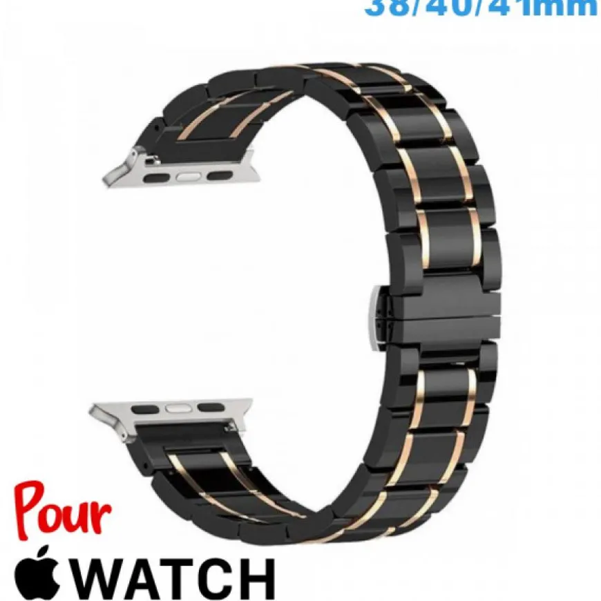 Bracelet Ceramique Noir montre pour Apple Watch 38mm