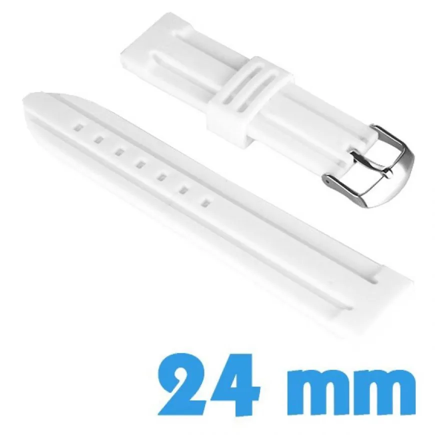 Bracelet 2.4 cm montre Blanc Silicone
