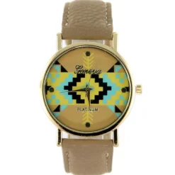 Bracelet cuir brun vintage montre pas chère femme