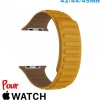 Bracelet Cuir Micro Fibre Jaune montre Apple Watch 42mm