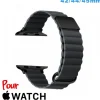 Bracelet Cuir Micro Fibre 42mm Gris anthracite pour montre pour Apple Watch