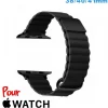 Bracelet Cuir Micro Fibre Noir pour montre Apple Watch 38 mm