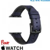 Bracelet Cuir 42mm Bleu montre Apple Watch