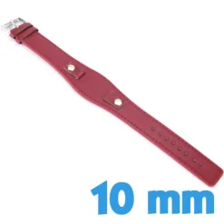 Bracelet de force rouge 10 mm cuir synthétique