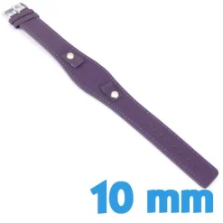Bracelet de montre Cuir Synthétique Violet 10 mm