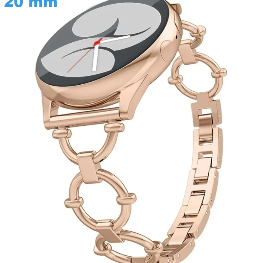 Bracelet de montre 20 mm Acier inoxydable Doré rose