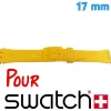 Bracelet de montre 17 mm Caoutchouc Jaune Swatch