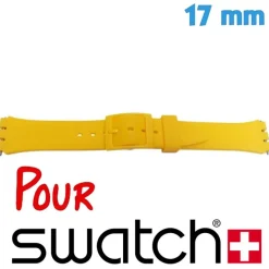Bracelet de montre 17 mm Caoutchouc Jaune Swatch