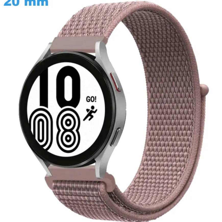 Bracelet de montre 20 mm Nylon fermoir Velcro Rose