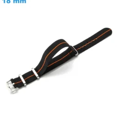 Bracelet de montre 18 mm Nylon Noir