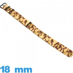 Bracelet de montre N.A.T.O 18 mm Militaire Marron Textile