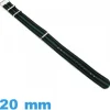 Bracelet de montre Nato 20mm Noir et Vert  tissu