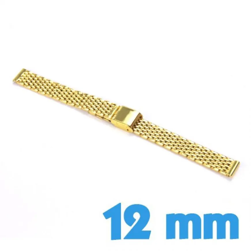 Bracelet en acier doré inoxydable 12 mm