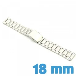 Bracelet en métal pour montre argenté large 18 mm