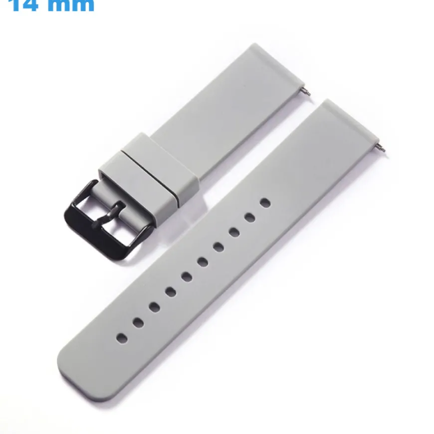 Bracelet fermoir Ardillon Gris 14 mm Silicone pour montre