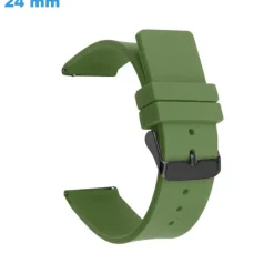 Bracelet fermoir Ardillon 24 mm Silicone Vert pour montre