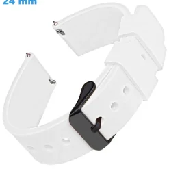 Bracelet fermoir Ardillon 24 mm Silicone Blanc montre
