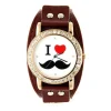 Bracelet force Moustache pas chère montre tendance marron