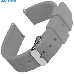 Bracelet Gris 20 mm Silicone montre fermoir Ardillon