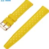 Bracelet Jaune 22 mm Silicone pour montre fermoir Ardillon