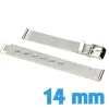 Bracelet à maille milanaise Acier Inoxydable Argenté pour montre 1.4 cm