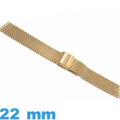 Bracelet Maille Milanaise de montre doré métal 22 mm