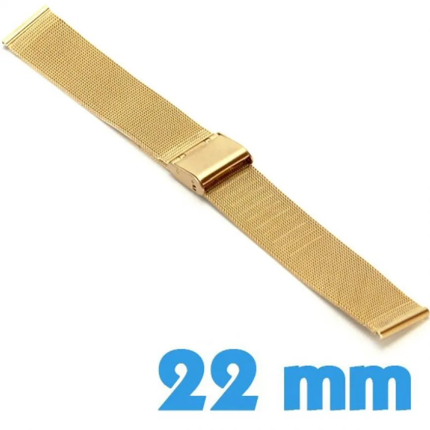 Bracelet maille milanaise Doré 2.2 cm de montre