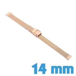 Bracelet mailles milanaises 1.4 cm Cuivre de montre Acier Inoxydable