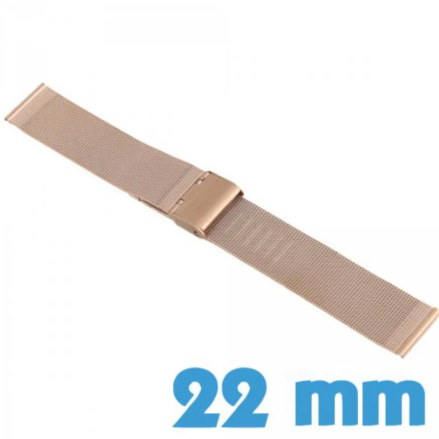 Bracelet mailles milanaises 22mm Cuivre de montre Acier Inoxydable