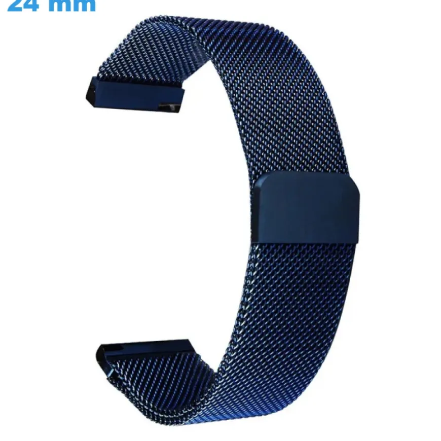 Bracelet 24 mm Acier Inoxydable Magnétique pour montre Bleu