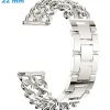 Bracelet 22 mm Acier inoxydable Argenté montre Clip