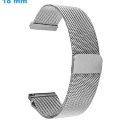 Bracelet 18 mm Acier Inoxydable pour montre Argenté