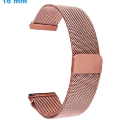 Bracelet 16 mm Acier Inoxydable Doré rose pour montre fermoir Magnétique