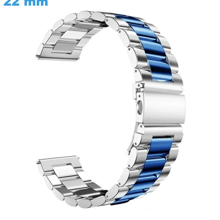 Bracelet 20 mm Acier Inoxydable Bleu de montre fermoir Magnétique