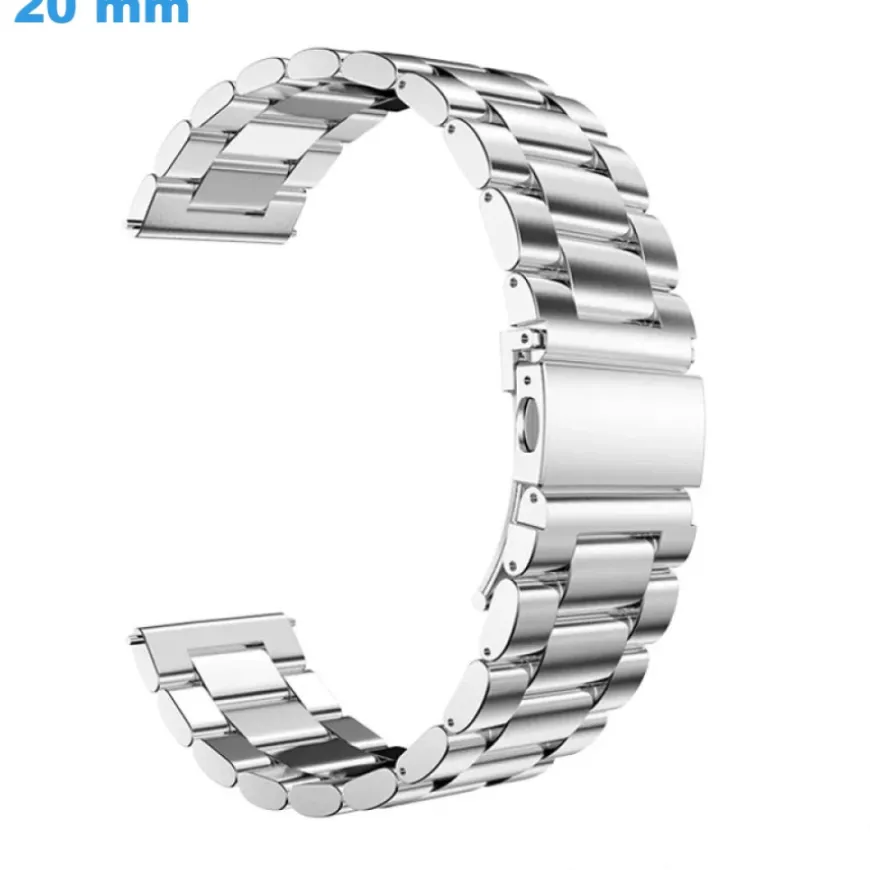 Bracelet 20 mm Acier inoxydable Argenté montre Papillon