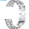 Bracelet 22 mm Acier inoxydable Argenté de montre fermoir Clip