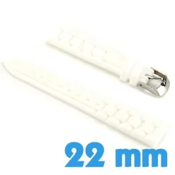 Bracelet 22 mm Blanc pour montre Silicone