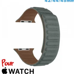 Bracelet 42 mm Bleu de montre pour Apple Watch Cuir Micro Fibre