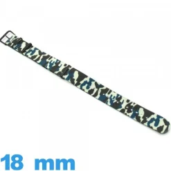 Bracelet 18mm Camo militaire pour montre Bleu N.A.T.O Nylon