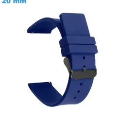 Bracelet 20 mm Caoutchouc Bleu montre Ardillon