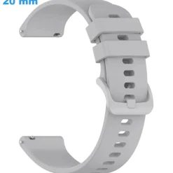 Bracelet 20 mm Caoutchouc de montre Gris boucle Ardillon