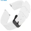 Bracelet 16 mm Caoutchouc fermoir Ardillon pour montre Blanc